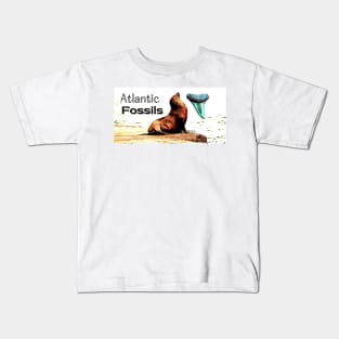 Sea Lion and Atlantic Fossils Shark Tooth Kids T-Shirt